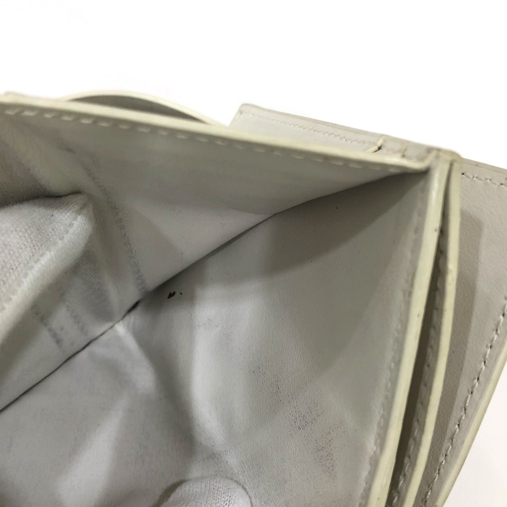 BOTTEGA VENETA イントレチャート コンパクトウォレット タイニー 3つ折り財布 レザー レディース ホワイト