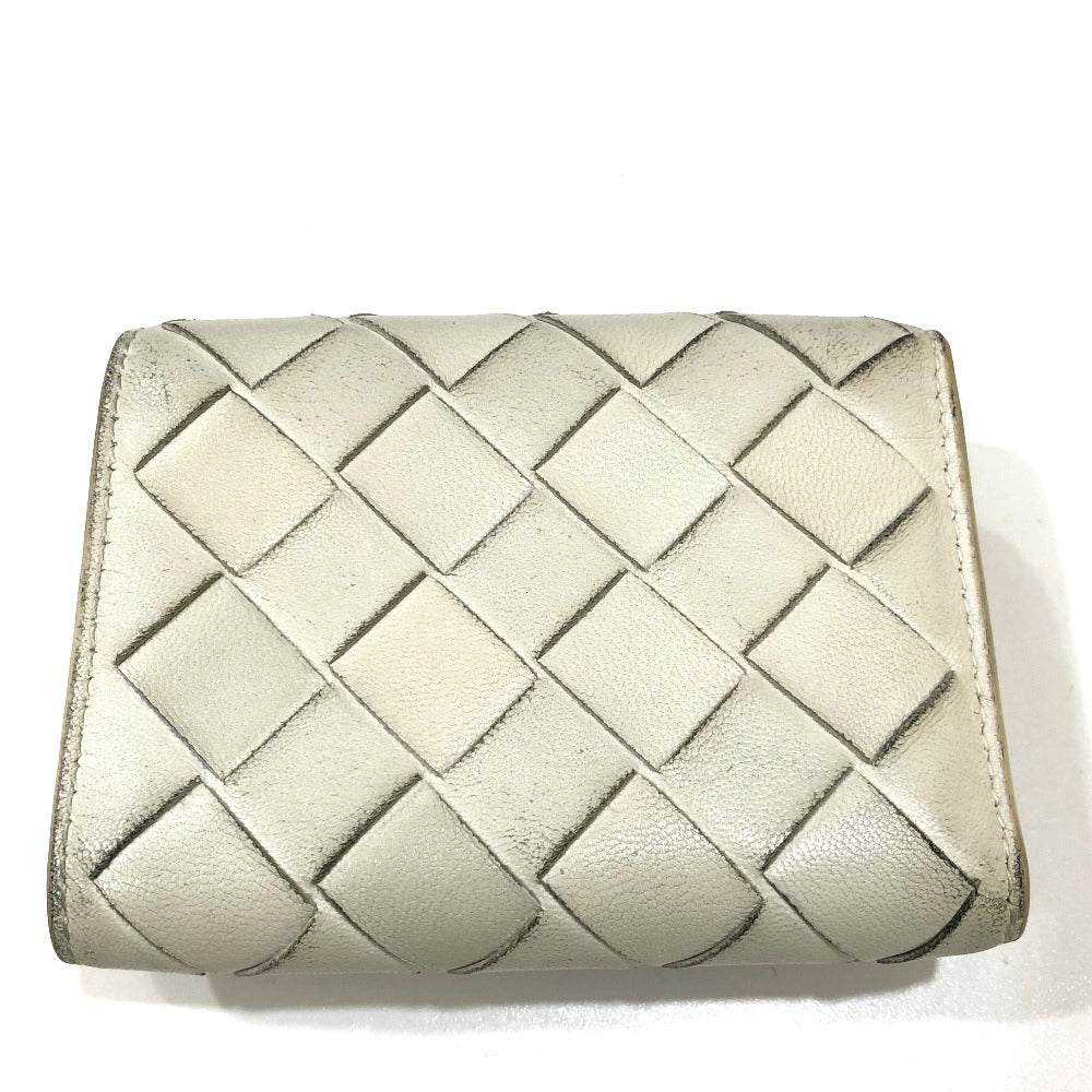 BOTTEGA VENETA イントレチャート コンパクトウォレット タイニー 3つ折り財布 レザー レディース ホワイト
