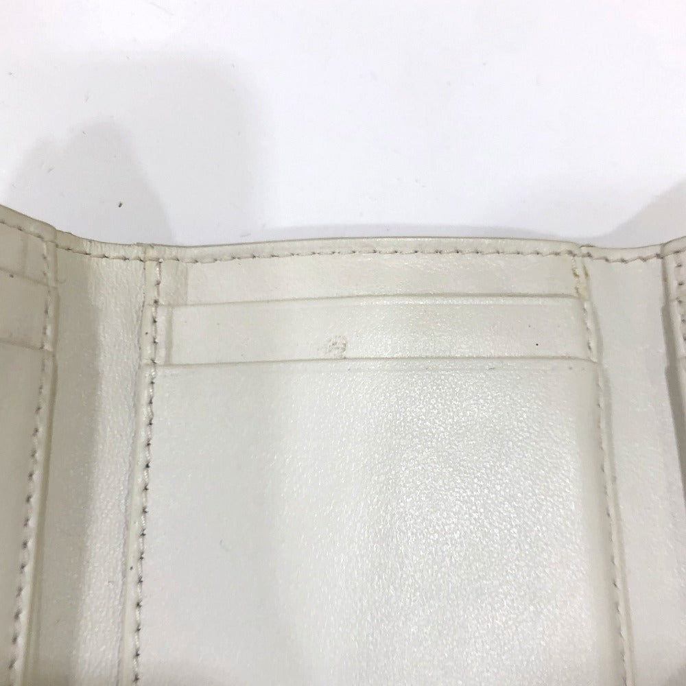 BOTTEGA VENETA イントレチャート コンパクトウォレット タイニー 3つ折り財布 レザー レディース ホワイト