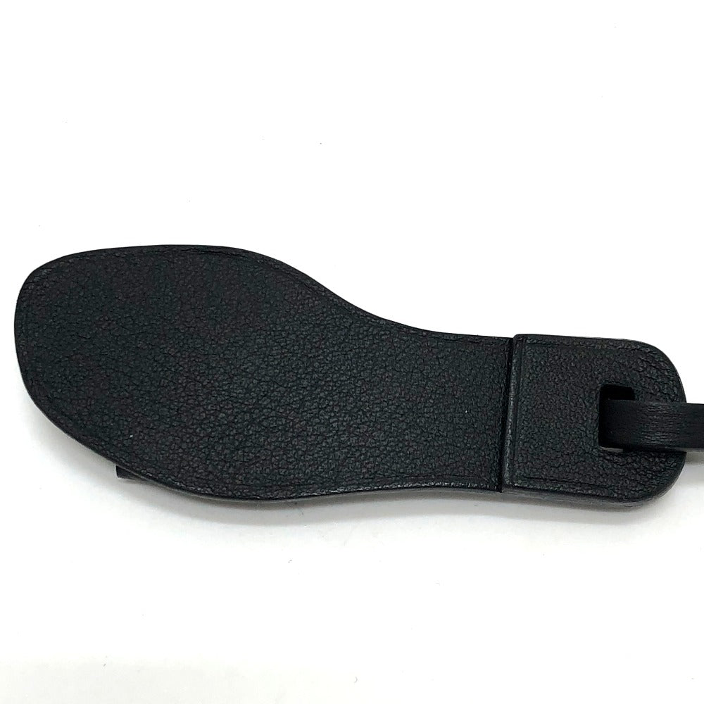 HERMES Oran Nano Sandals, Bag Charm, Epsom Leather, Women's, Black