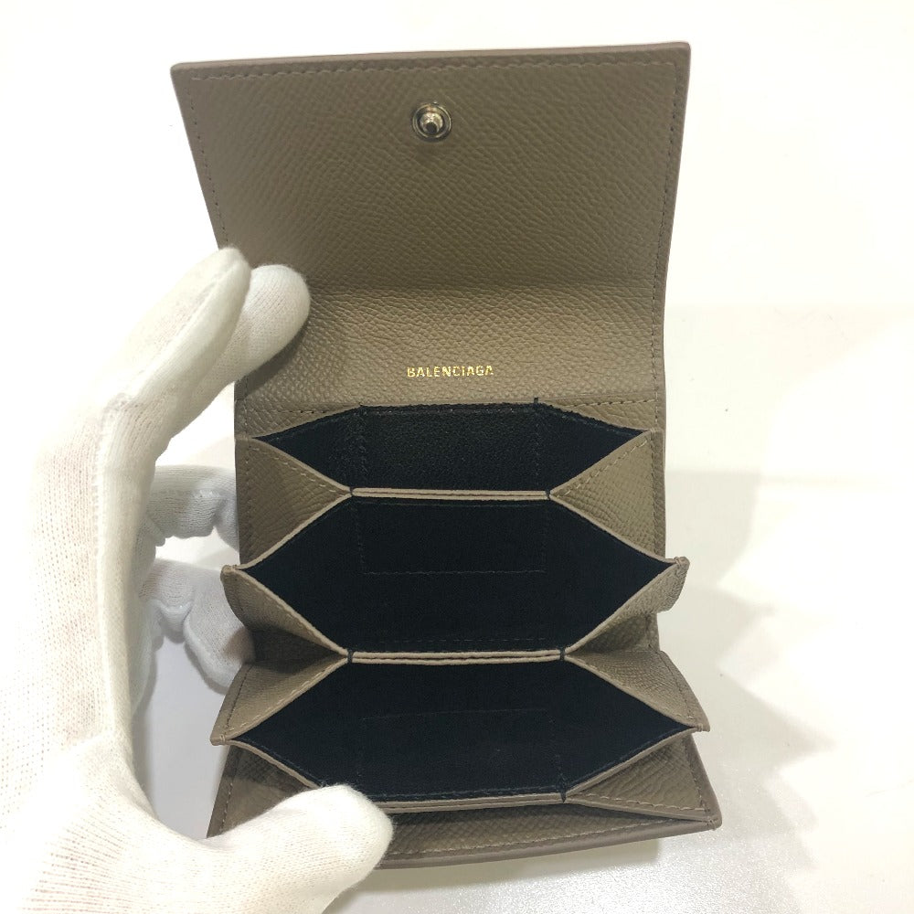 BALENCIAGA 581099 ヴィル アコーディオン ウォレット 小物 カードケース レザー レディース ブラウン系