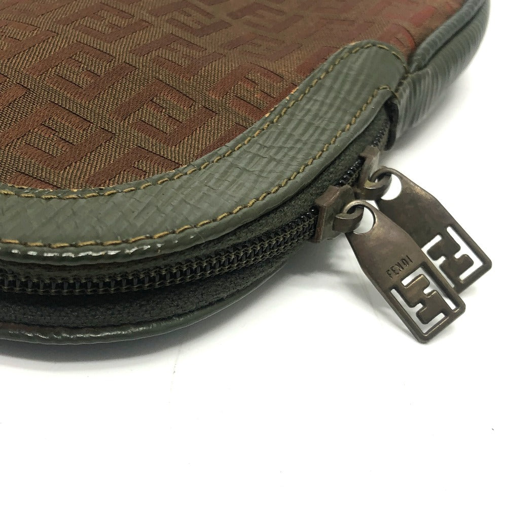FENDI ズッカ ズッキーノ ショルダーバッグ カバン クラッチバッグ ショルダーバッグ キャンバス/レザー レディース ブラウン