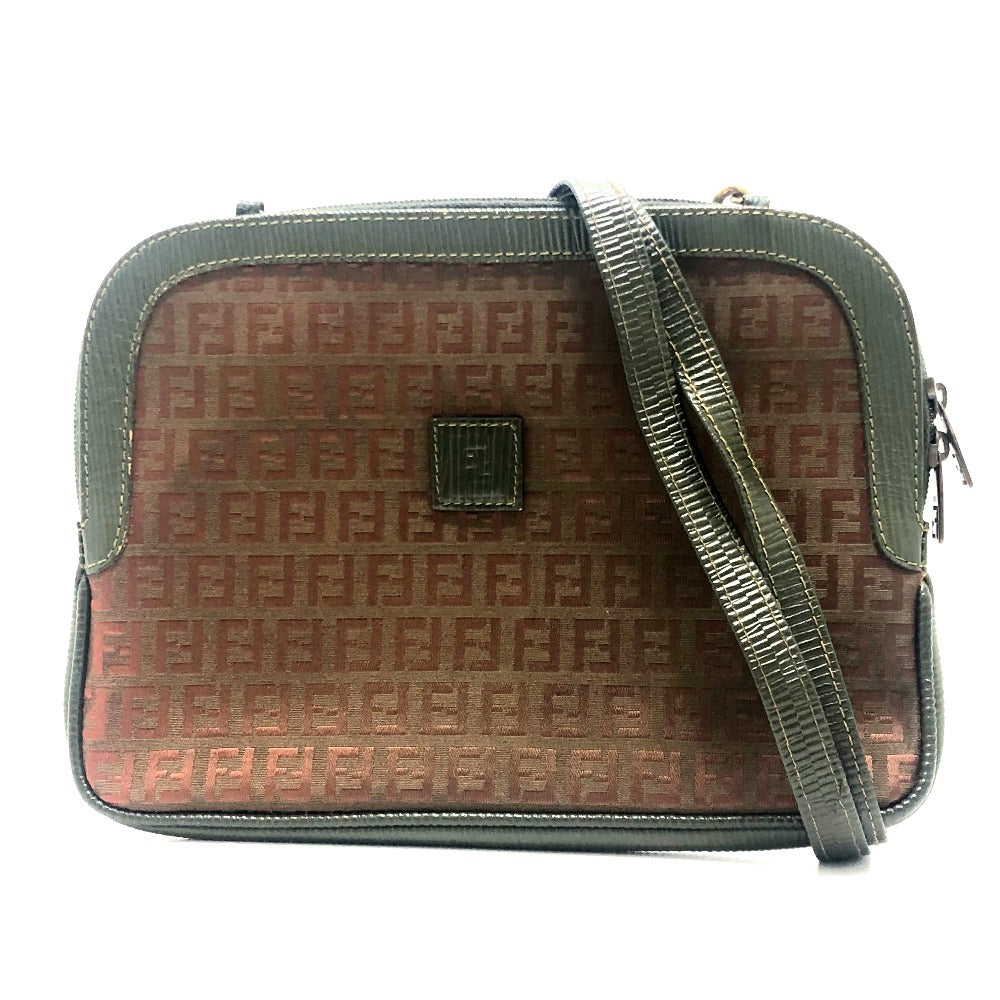 FENDI ズッカ ズッキーノ ショルダーバッグ カバン クラッチバッグ ショルダーバッグ キャンバス/レザー レディース ブラウン