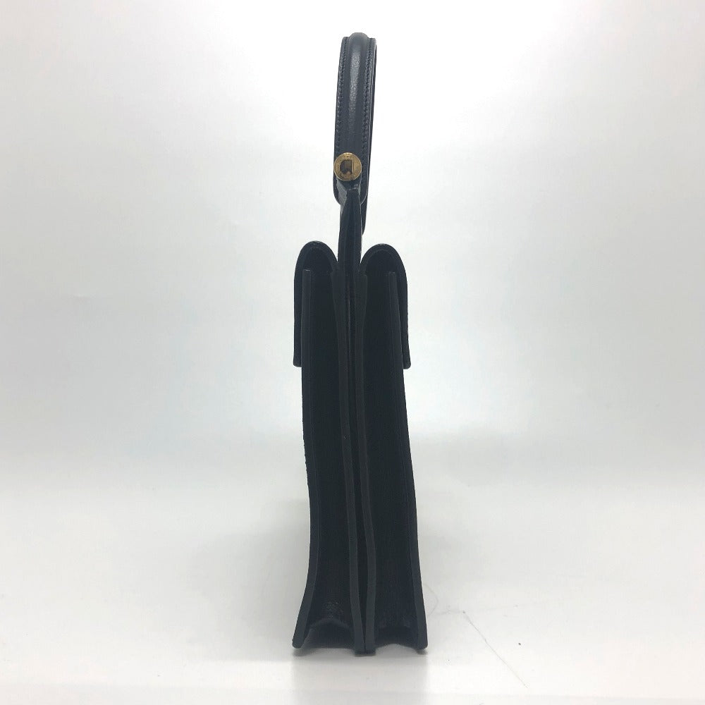 BURBERRY Square Handbag, Small Title Bag, Leather, Unisex, Black