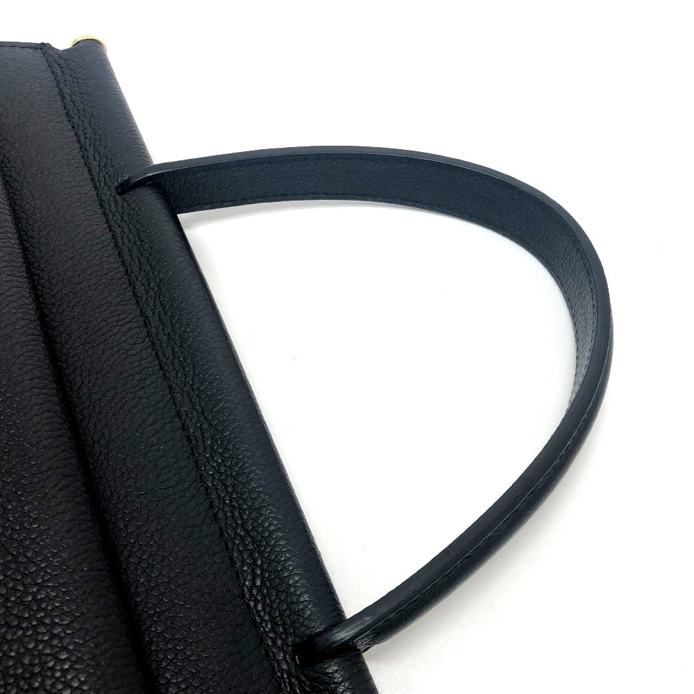 BURBERRY Square Handbag, Small Title Bag, Leather, Unisex, Black