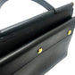 BURBERRY Square Handbag, Small Title Bag, Leather, Unisex, Black