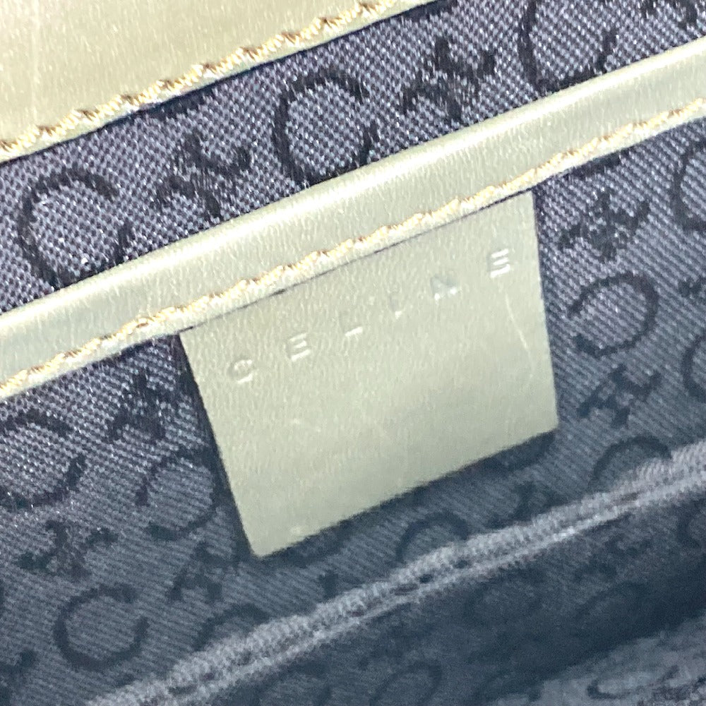 CELINE C Macadam Handbag, Mini Handbag, Accessory Pouch, Canvas/Leather, Women's, Khaki/Red