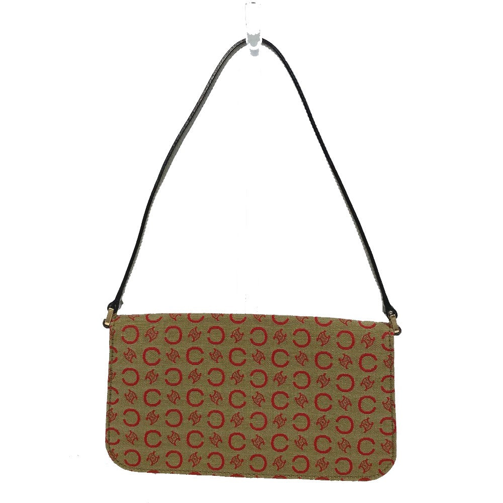 CELINE C Macadam Handbag, Mini Handbag, Accessory Pouch, Canvas/Leather, Women's, Khaki/Red