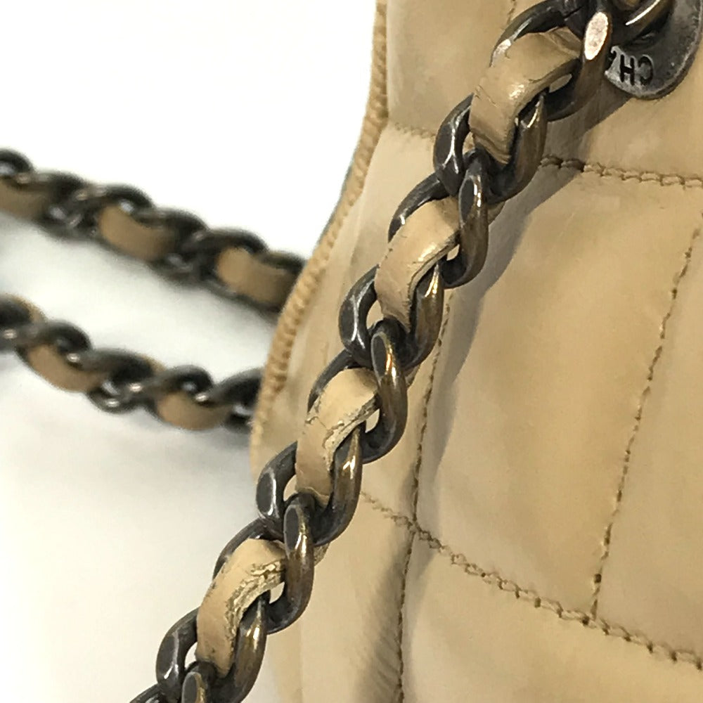 CHANEL CC Coco Mark Ballerine Chain Shoulder Bag in Calf Leather, Beige and Black