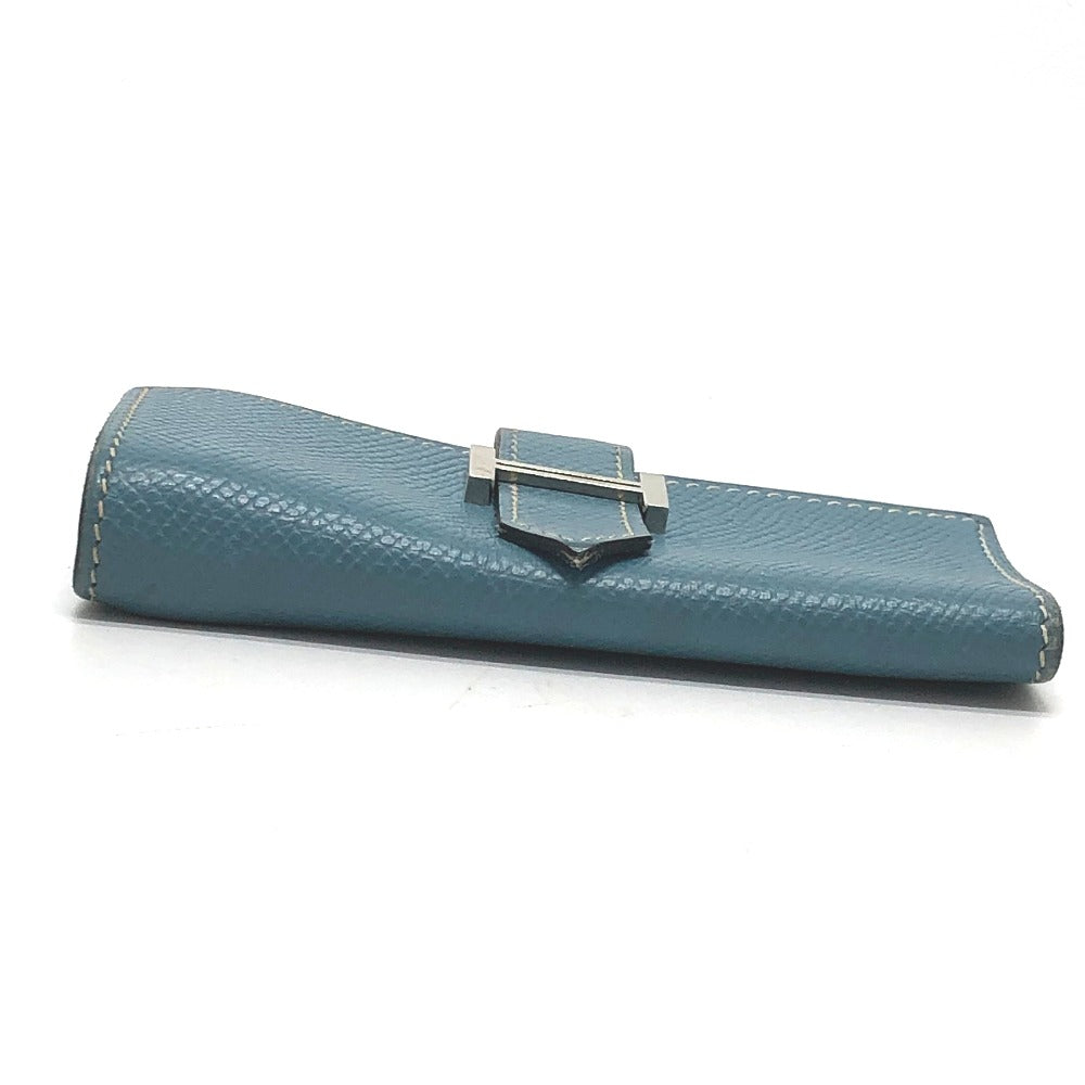 HERMES H hardware Bearn 4-ring key case Epson women's blue jean blue