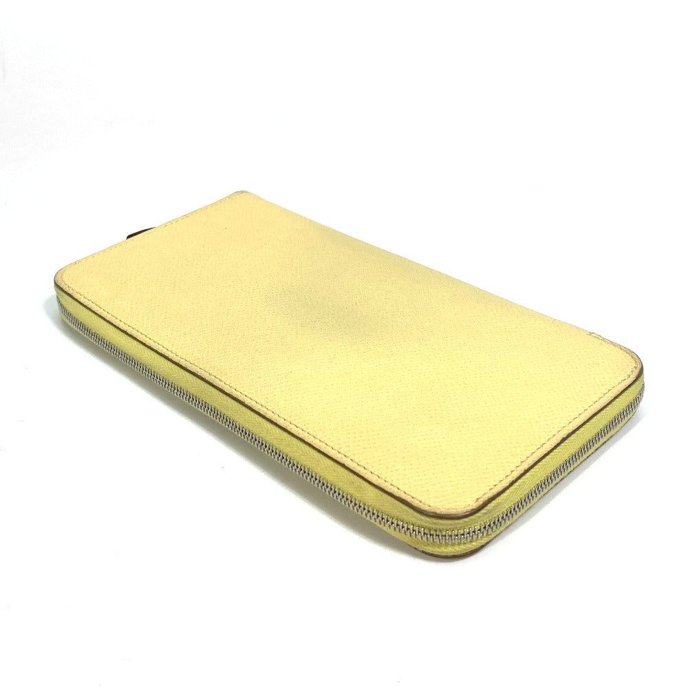 HERMES Azap Long Silk-in Wallet, Round Zipper Long Wallet, Leather, Women's, Jaune, Yellow