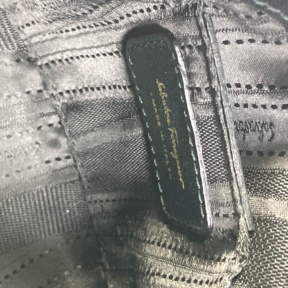 Salvatore Ferragamo 21E235 Gancini Mini 2-Way Shoulder Bag in Black Leather