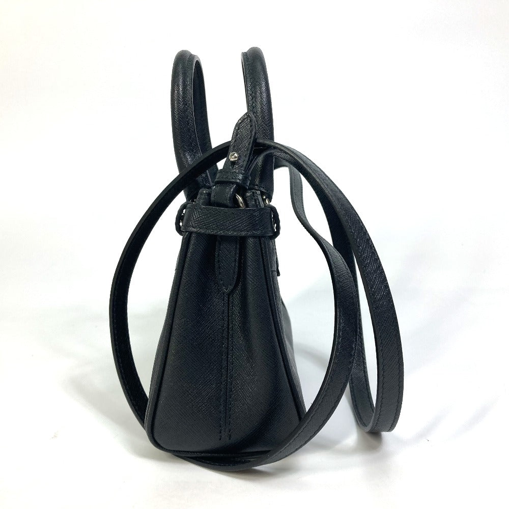 Salvatore Ferragamo 21E235 Gancini Mini 2-Way Shoulder Bag in Black Leather