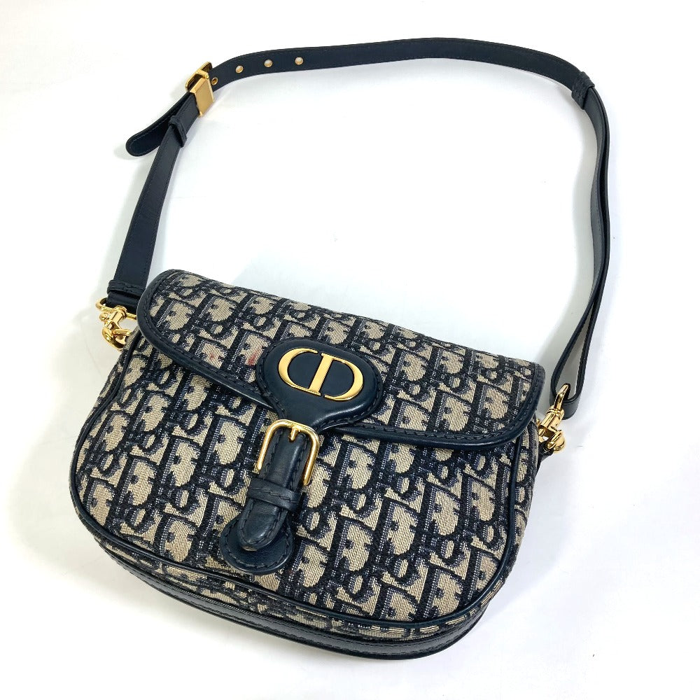 Dior M9319UTZQ オブリーク ボビー BOBBY 斜め掛け ポシェット カバン ショルダーバッグ キャンバス/レザー レディース ネイビー