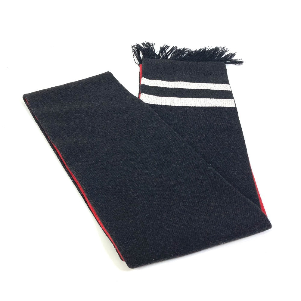 GUCCI BE LOVED Logo Scarf with Fringe, Men's Wool, Black