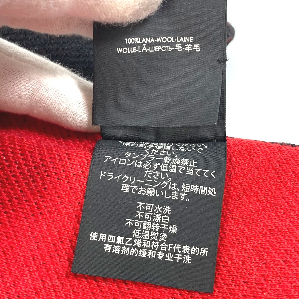 GUCCI BE LOVED ロゴ スカーフ フリンジ マフラー ウール メンズ ブラック