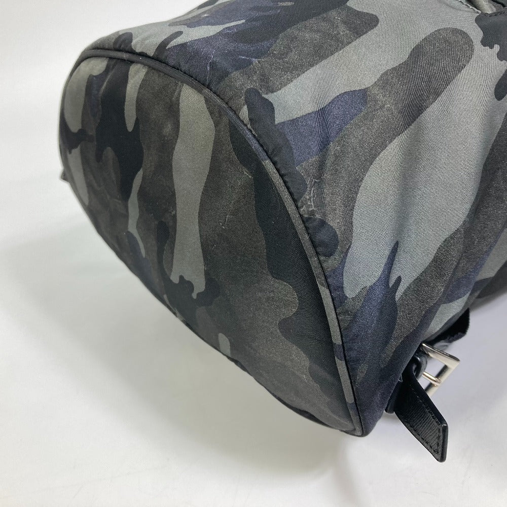 PRADA Triangle Logo Camouflage Saffiano Backpack in Nylon, Men's, Green