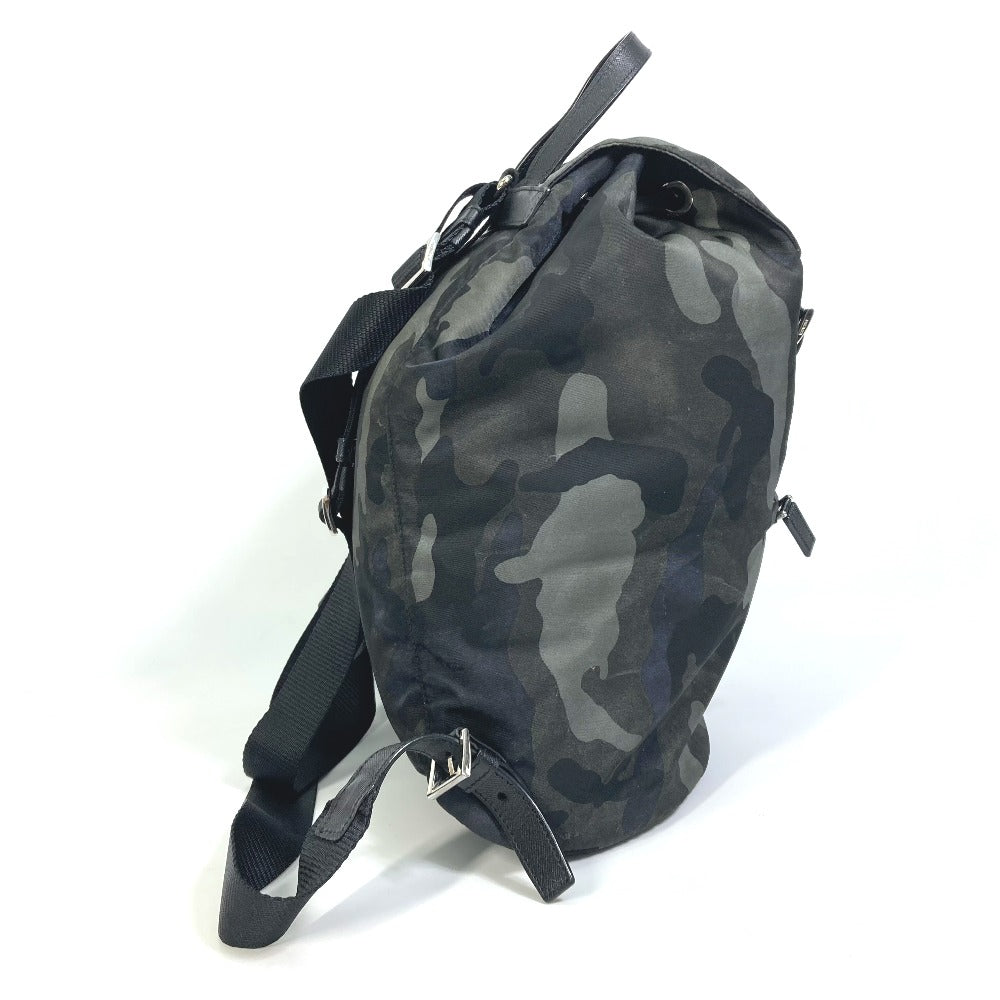PRADA Triangle Logo Camouflage Saffiano Backpack in Nylon, Men's, Green