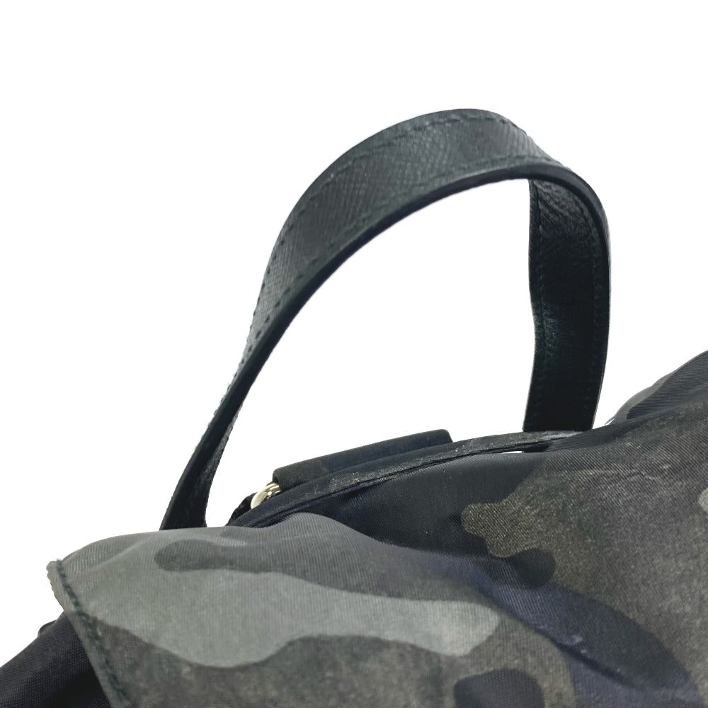 PRADA Triangle Logo Camouflage Saffiano Backpack in Nylon, Men's, Green