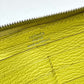 HERMES Azap Long Wallet, Round Zipper, Chevre, Women's, Yellow