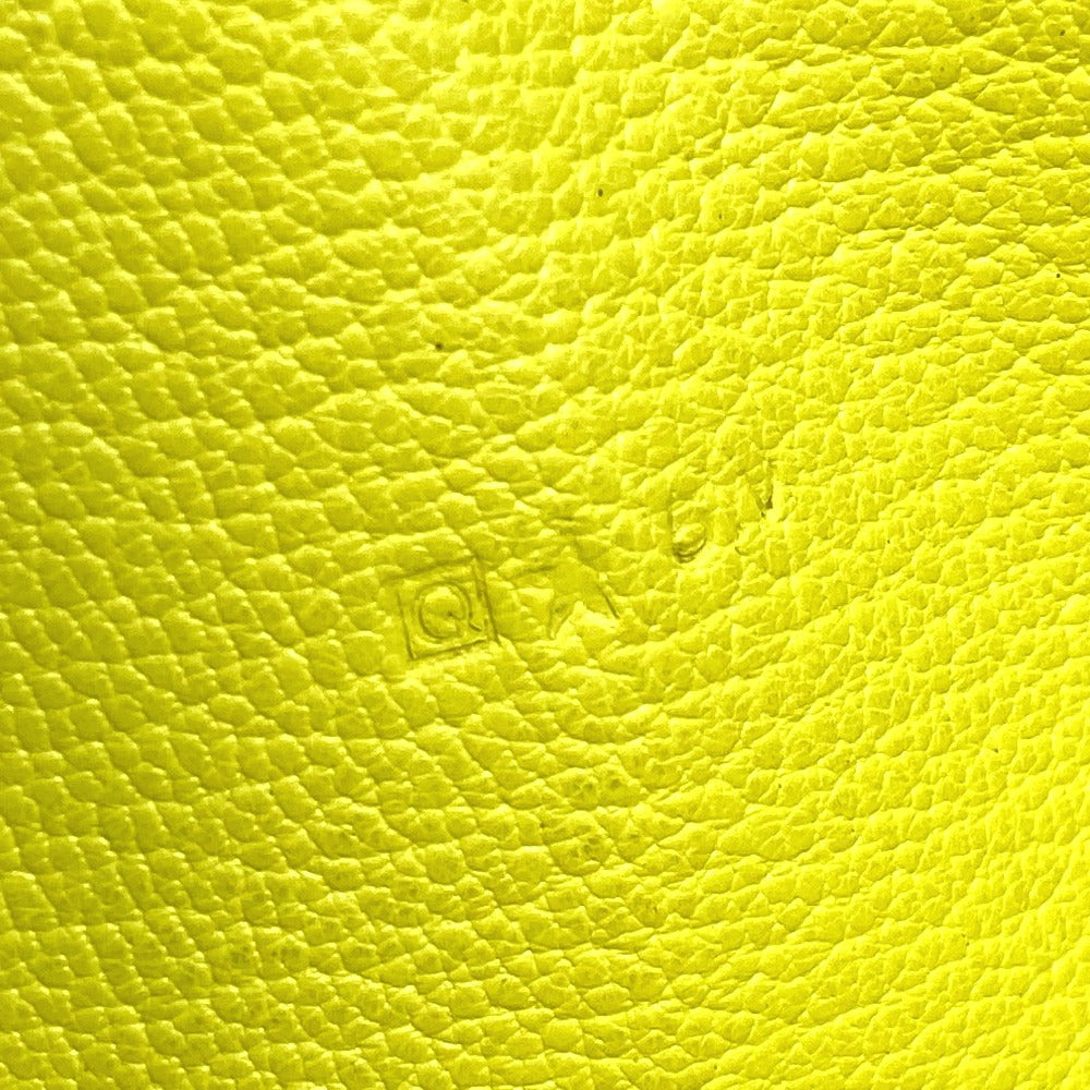 HERMES Azap Long Wallet, Round Zipper, Chevre, Women's, Yellow
