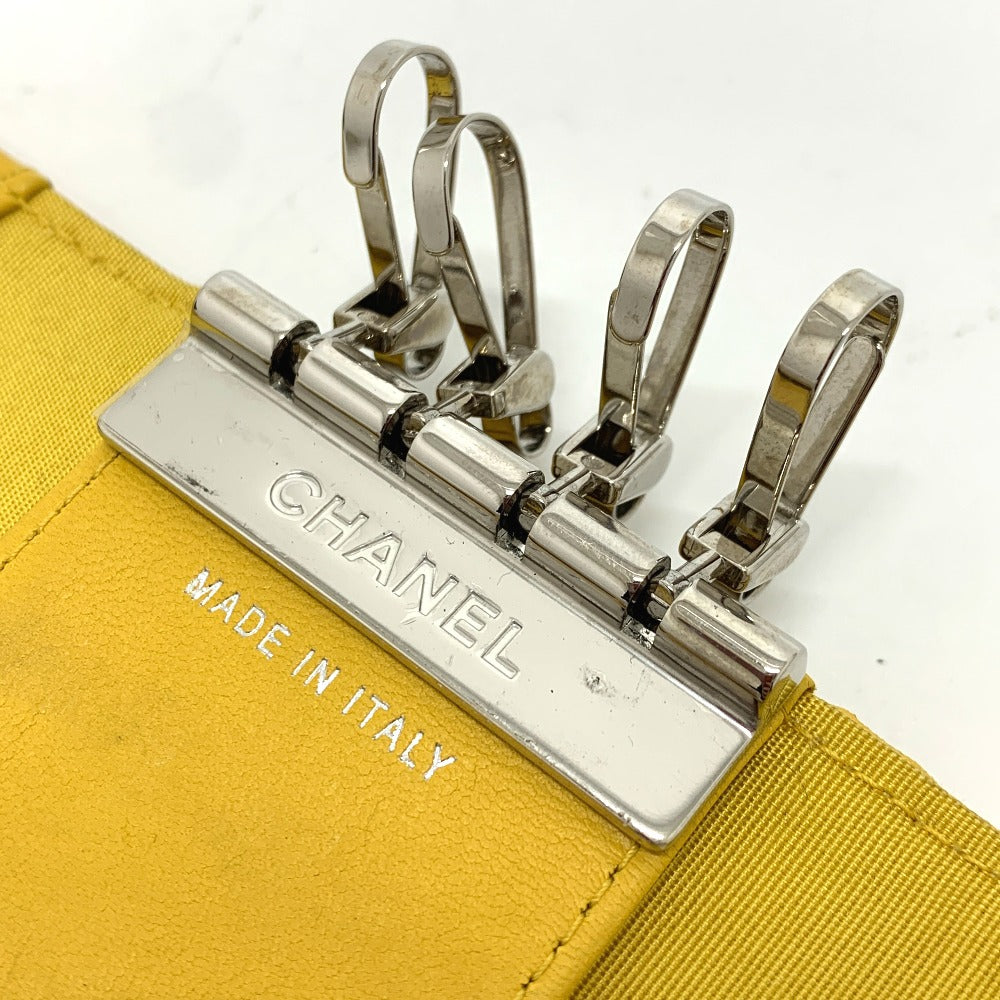 CHANEL ココマーク ダイヤモンドCC 4連 キーリング付き キーケース カーフスキン レディース イエロー