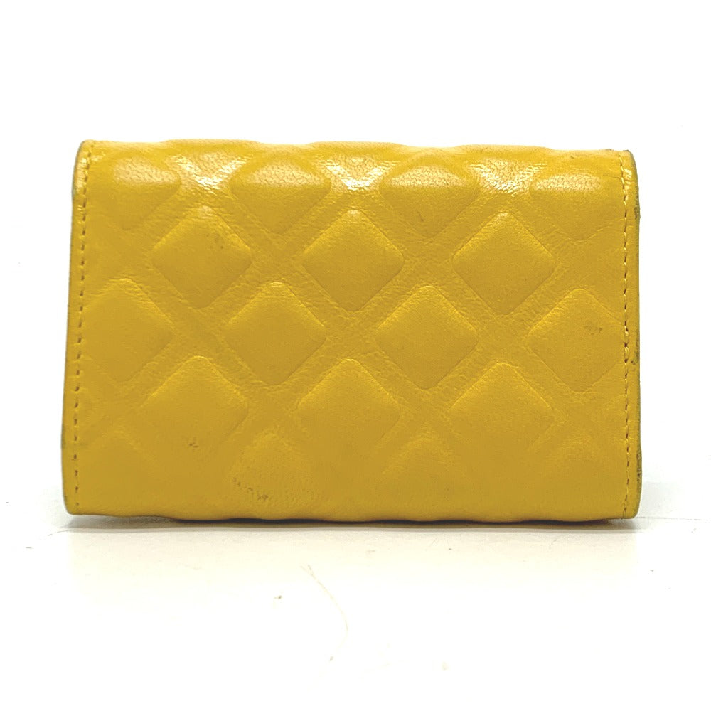 CHANEL ココマーク ダイヤモンドCC 4連 キーリング付き キーケース カーフスキン レディース イエロー
