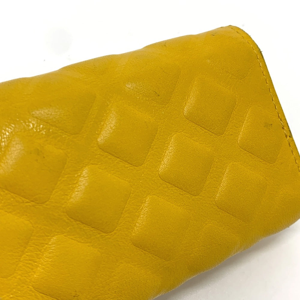 CHANEL ココマーク ダイヤモンドCC 4連 キーリング付き キーケース カーフスキン レディース イエロー