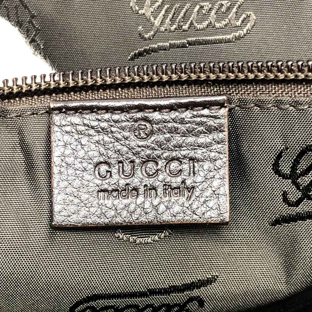 GUCCI 201480 シマライン ハンドバッグ カバン ビジネスバッグ ブリーフケース レザー メンズ ブラウン