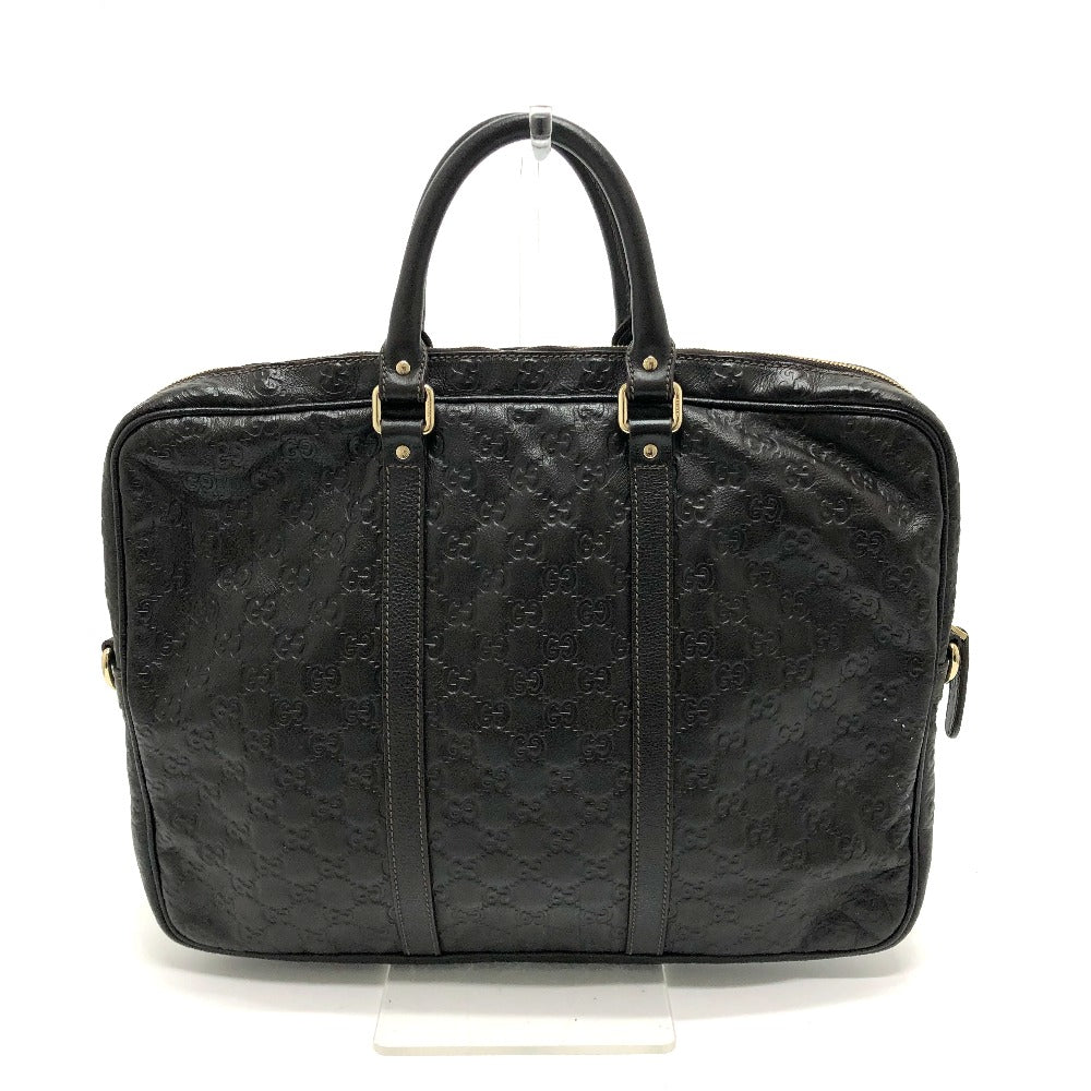GUCCI 201480 シマライン ハンドバッグ カバン ビジネスバッグ ブリーフケース レザー メンズ ブラウン