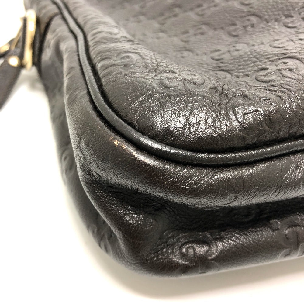 GUCCI 201480 シマライン ハンドバッグ カバン ビジネスバッグ ブリーフケース レザー メンズ ブラウン