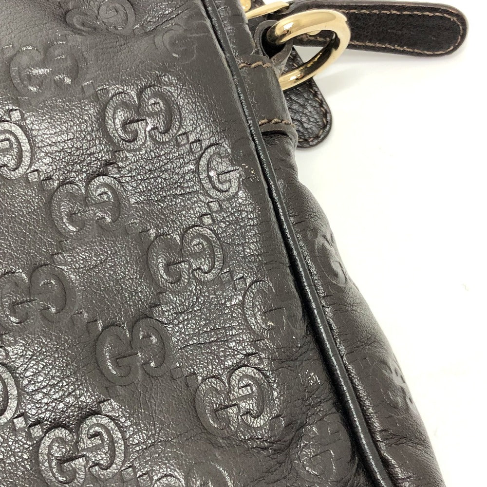 GUCCI 201480 シマライン ハンドバッグ カバン ビジネスバッグ ブリーフケース レザー メンズ ブラウン