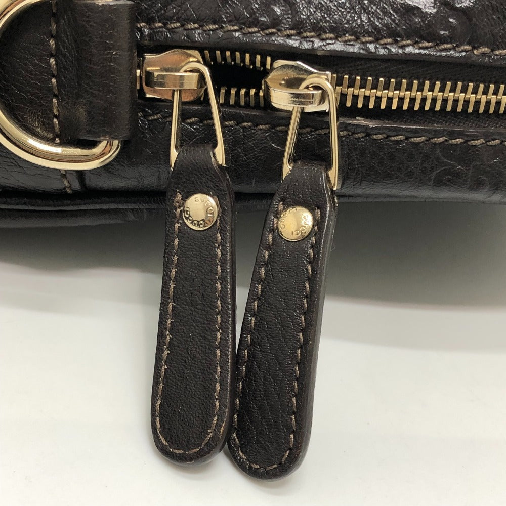 GUCCI 201480 シマライン ハンドバッグ カバン ビジネスバッグ ブリーフケース レザー メンズ ブラウン