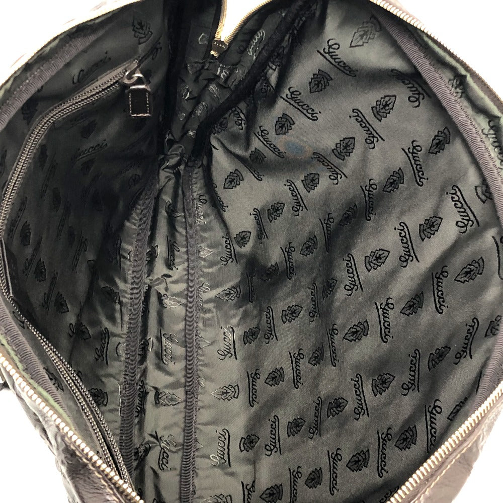 GUCCI 201480 シマライン ハンドバッグ カバン ビジネスバッグ ブリーフケース レザー メンズ ブラウン