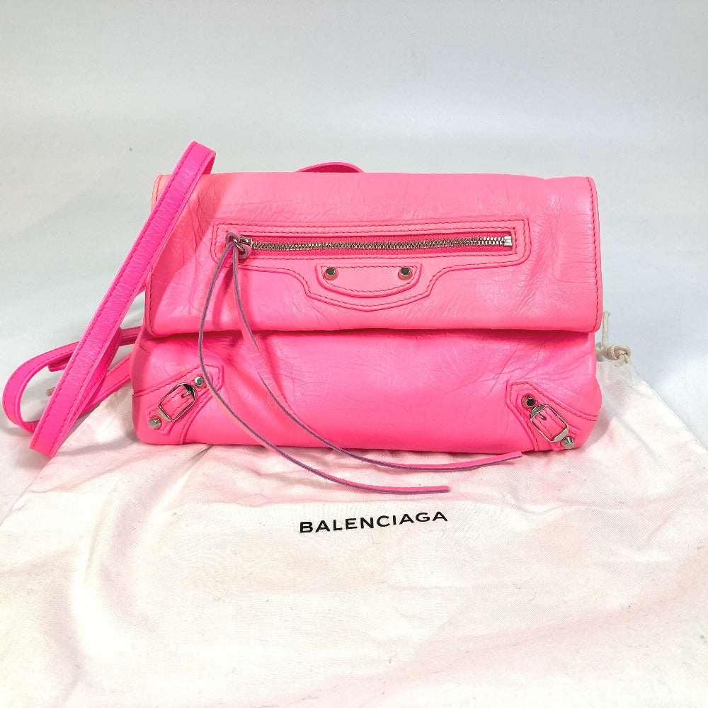BALENCIAGA 431650 ポシェット クラシックエンベロープ カバン 2WAY ショルダーバッグ 斜め掛け クラッチバッグ レザー レディース ピンク