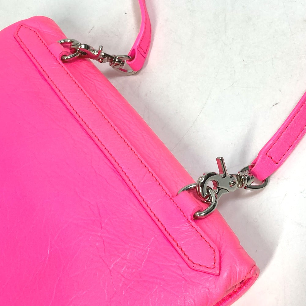 BALENCIAGA 431650 ポシェット クラシックエンベロープ カバン 2WAY ショルダーバッグ 斜め掛け クラッチバッグ レザー レディース ピンク