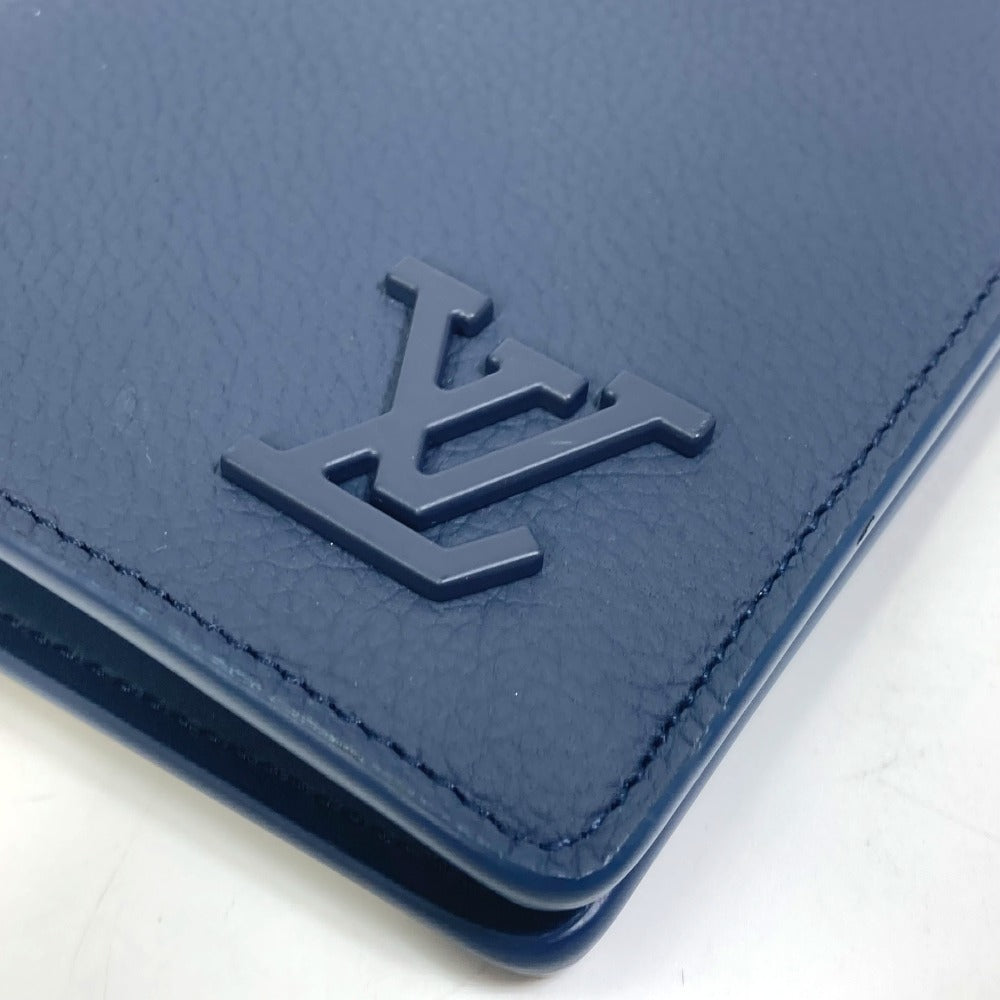 LOUIS VUITTON M81810 ポルトフォイユブラザNM 二つ折り 長財布 レザー メンズ マリーヌ ネイビー