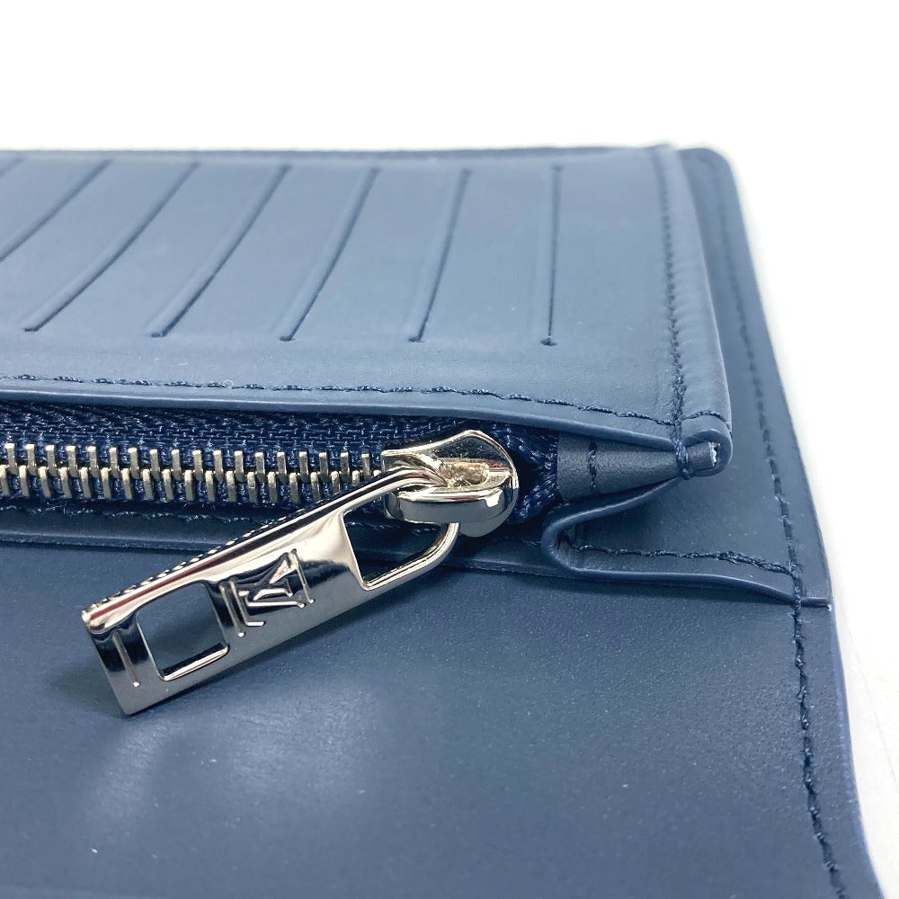 LOUIS VUITTON M81810 ポルトフォイユブラザNM 二つ折り 長財布 レザー メンズ マリーヌ ネイビー
