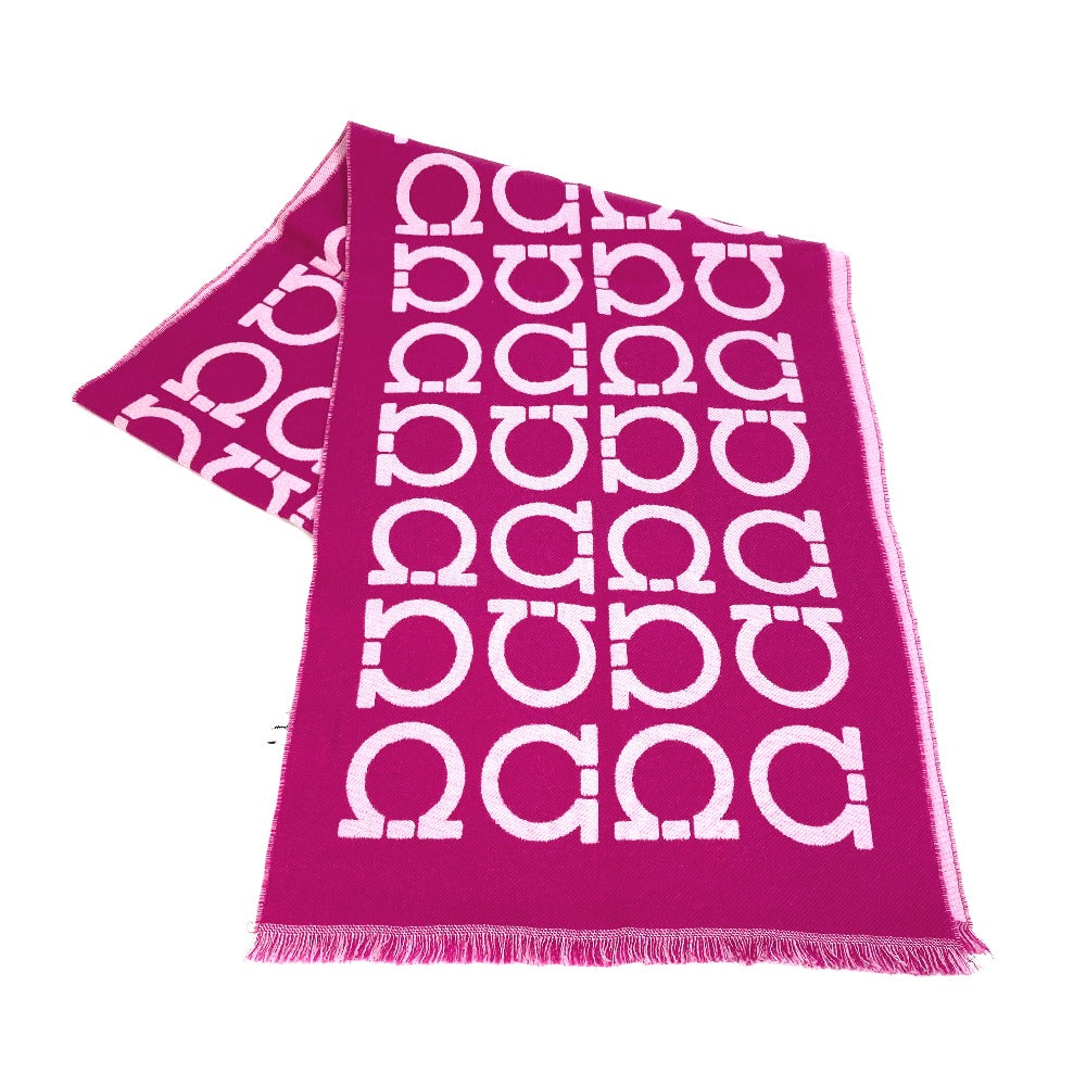 Salvatore Ferragamo ガンチーニ ロゴ ショール マフラー ストール ウール レディース パープル - brandshop-reference