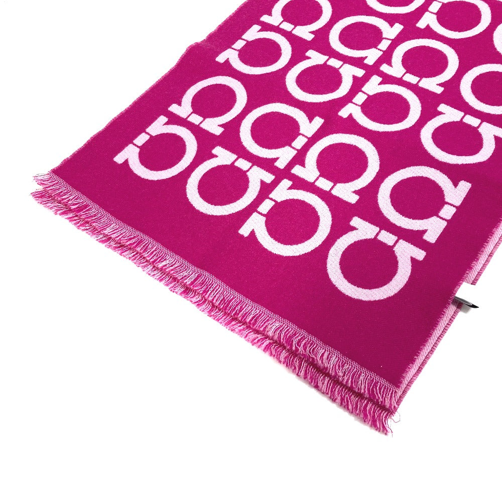 Salvatore Ferragamo ガンチーニ ロゴ ショール マフラー ストール ウール レディース パープル - brandshop-reference