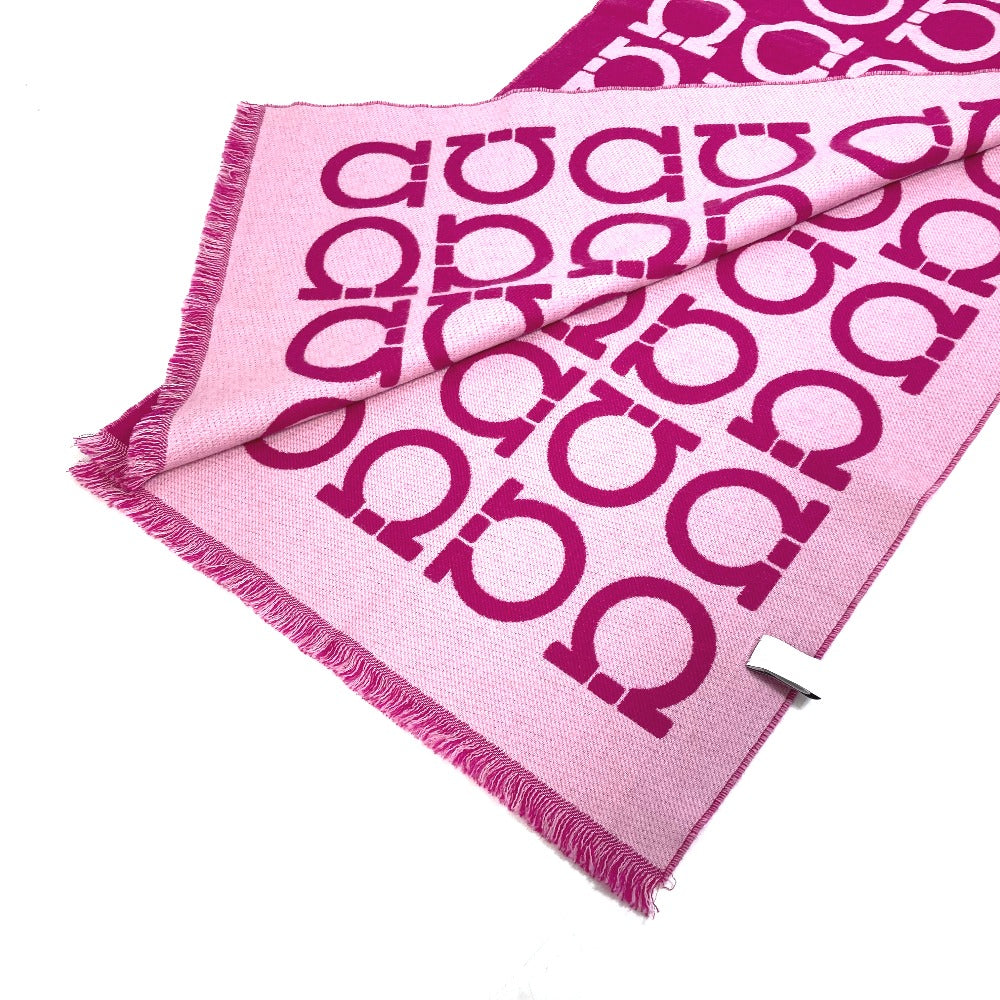 Salvatore Ferragamo ガンチーニ ロゴ ショール マフラー ストール ウール レディース パープル - brandshop-reference