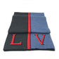 LOUIS VUITTON M70249 エシャルプ LV ダミエルージュ マフラー ウール メンズ ブラック/ブルー