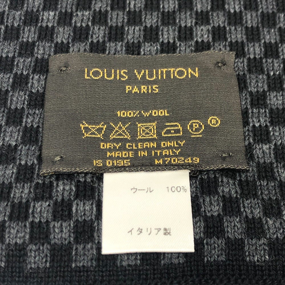 LOUIS VUITTON M70249 エシャルプ LV ダミエルージュ マフラー ウール メンズ ブラック/ブルー