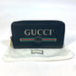 GUCCI 496317 シェリーライン GUCCI ロゴプリント ラウンドファスナー 長財布 レザー メンズ ブラック