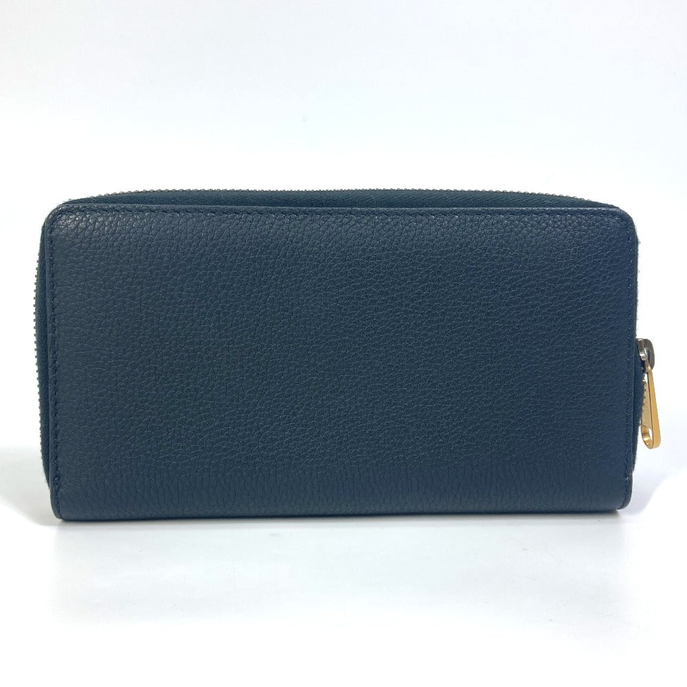 GUCCI 496317 シェリーライン GUCCI ロゴプリント ラウンドファスナー 長財布 レザー メンズ ブラック