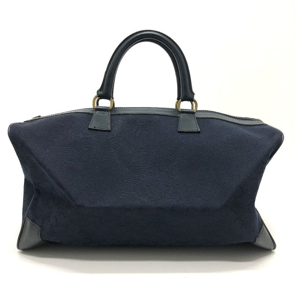 CELINE Cマカダム 馬車 ヴィンテージ カバン ハンドバッグ ボストンバッグ キャンバス/レザー レディース ネイビー