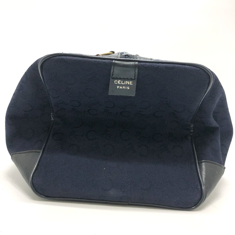 CELINE Cマカダム 馬車 ヴィンテージ カバン ハンドバッグ ボストンバッグ キャンバス/レザー レディース ネイビー
