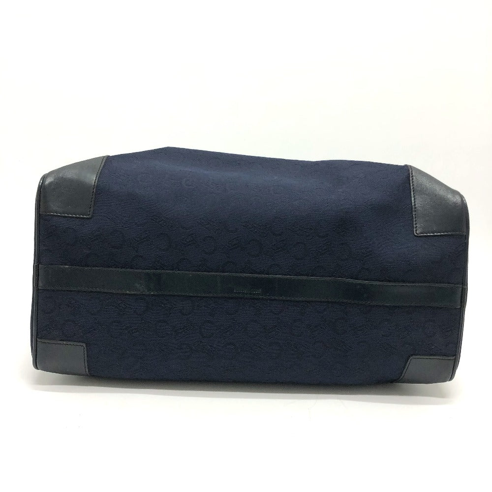 CELINE Cマカダム 馬車 ヴィンテージ カバン ハンドバッグ ボストンバッグ キャンバス/レザー レディース ネイビー