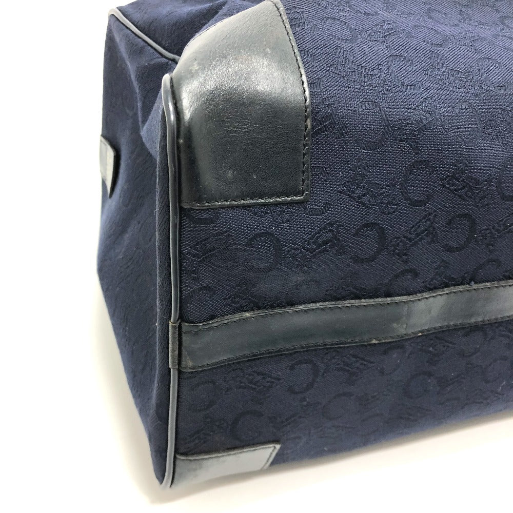 CELINE Cマカダム 馬車 ヴィンテージ カバン ハンドバッグ ボストンバッグ キャンバス/レザー レディース ネイビー