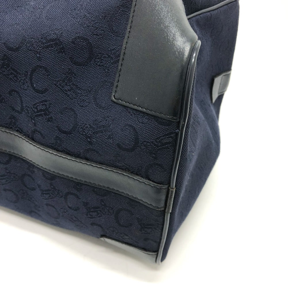 CELINE Cマカダム 馬車 ヴィンテージ カバン ハンドバッグ ボストンバッグ キャンバス/レザー レディース ネイビー